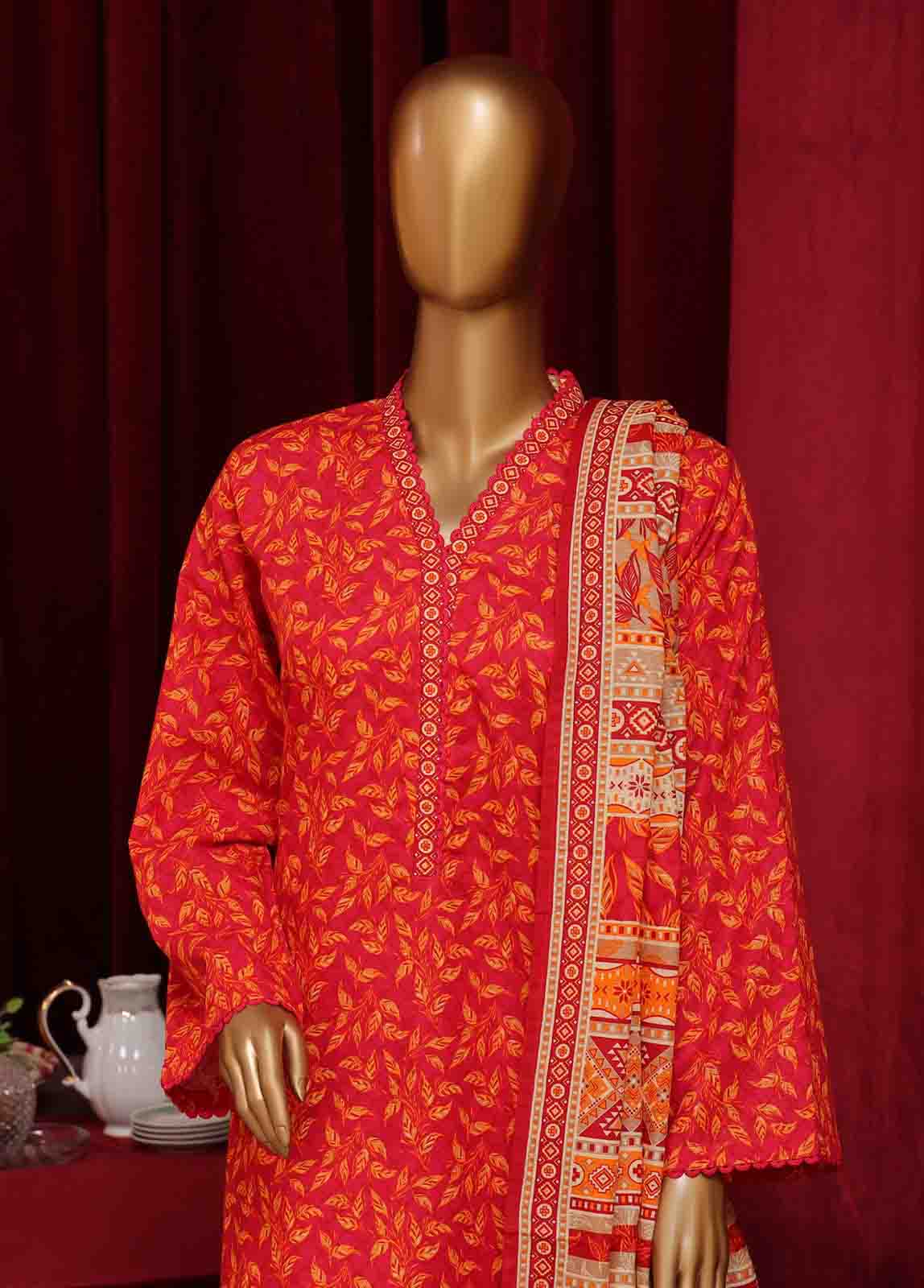 Bin Saeed Fabric - WK-040-3 Piece Khaddar Printed Suit