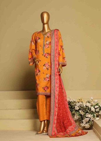 Bin Saeed Fabric - WK-042-3 Piece Khaddar Printed Suit