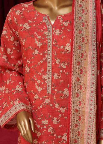 Bin Saeed Fabric - WK-043-3 Piece Khaddar Printed Suit