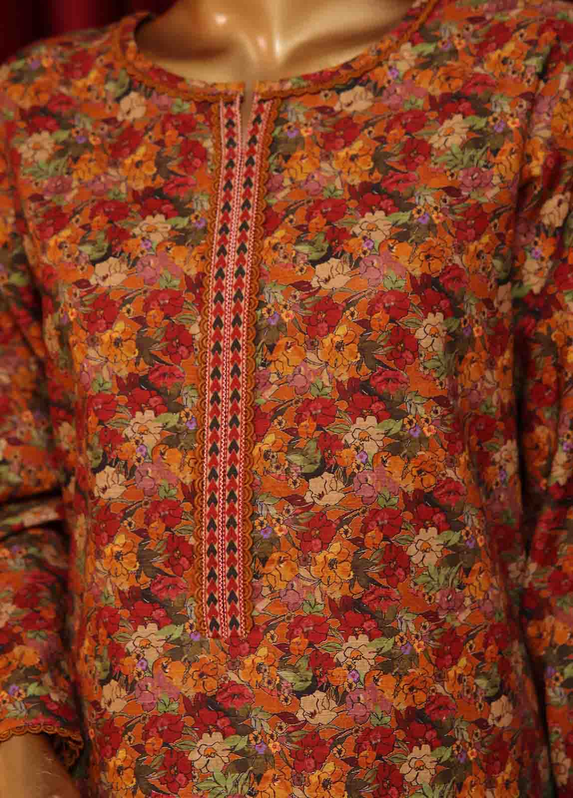 Bin Saeed Fabric - WK-044-3 Piece Khaddar Printed Suit