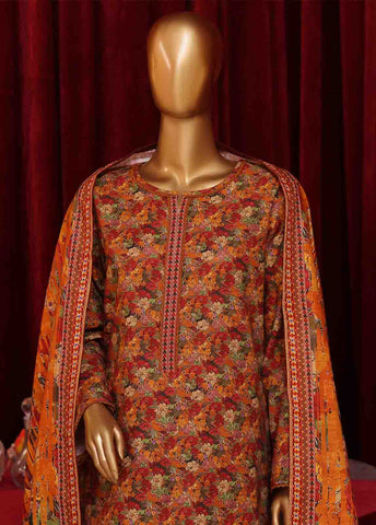 Bin Saeed Fabric - WK-044-3 Piece Khaddar Printed Suit