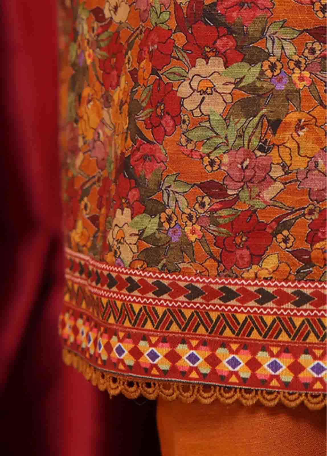 Bin Saeed Fabric - WK-044-3 Piece Khaddar Printed Suit