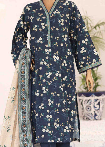 Bin Saeed Fabric - WK-048-3 Piece Khaddar Printed Suit