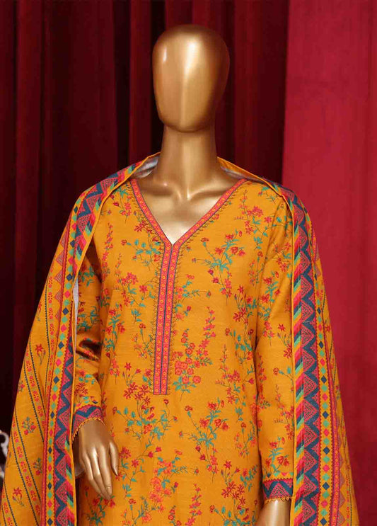 WK-051-3 Piece Khaddar Printed Suit