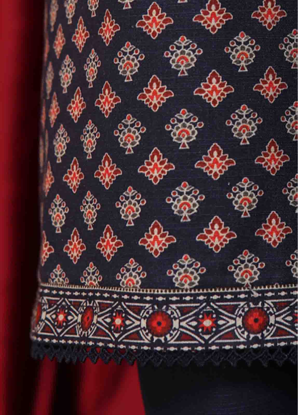 Bin Saeed Fabric - WK-053-3 Piece Khaddar Printed Suit