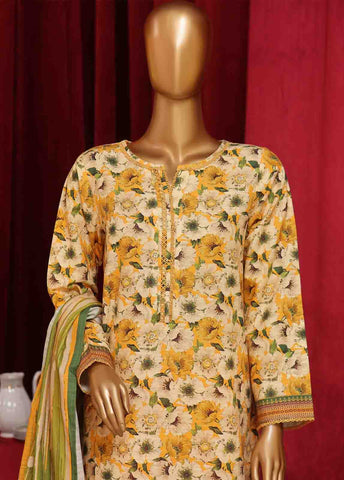 WK-055-3 Piece Khaddar Printed Suit
