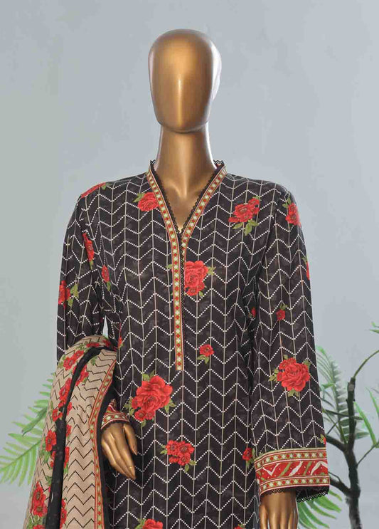 Bin Saeed Fabric - WK-059 B-3 Piece Khaddar Printed Suit