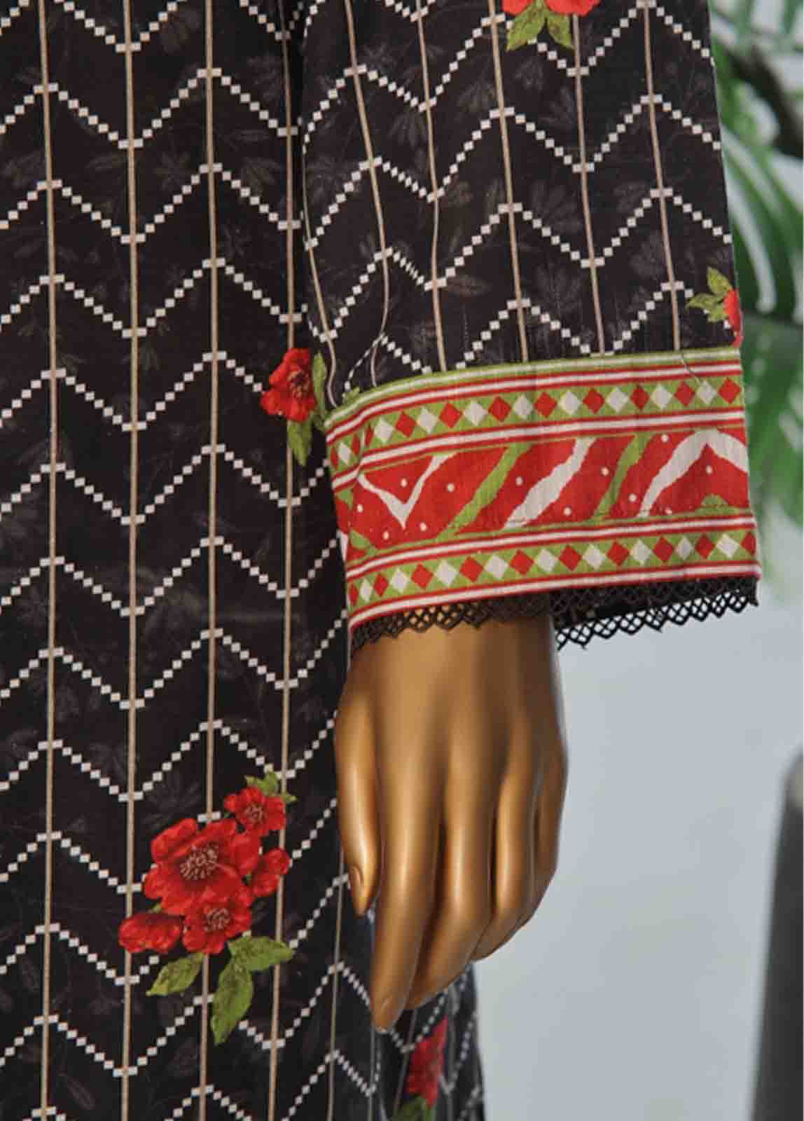 Bin Saeed Fabric - WK-059 B-3 Piece Khaddar Printed Suit