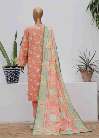 Bin Saeed Fabric - WK-060-3 Piece Khaddar Printed Suit