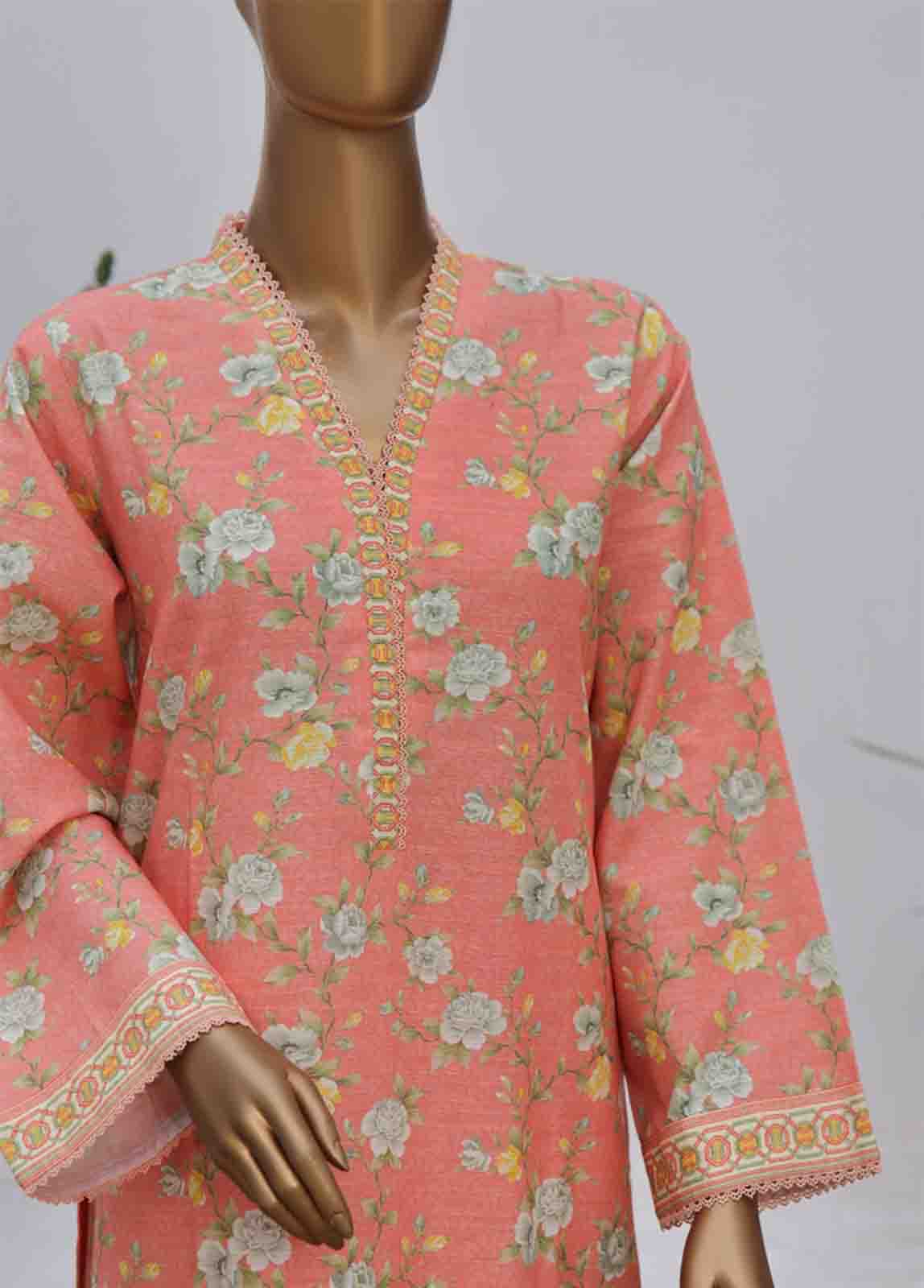 Bin Saeed Fabric - WK-060-3 Piece Khaddar Printed Suit