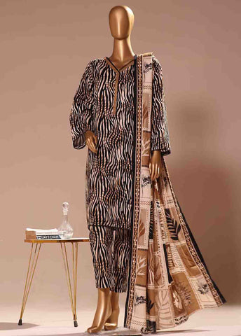 Bin Saeed Fabric - WK-061 -3 Piece Khaddar Printed Suit