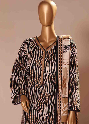 Bin Saeed Fabric - WK-061 -3 Piece Khaddar Printed Suit