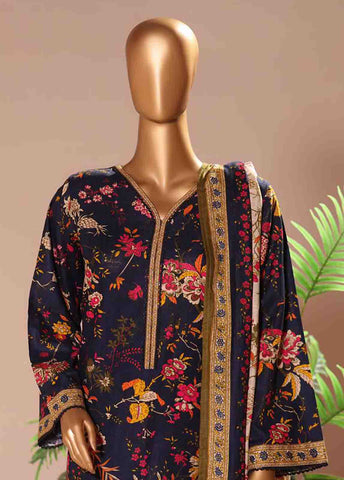 Bin Saeed Fabric - WK-062 -3 Piece Khaddar Printed Suit