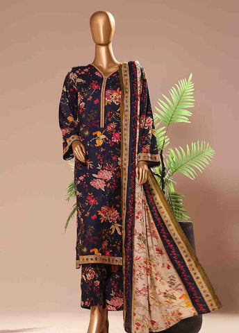 Bin Saeed Fabric - WK-062 -3 Piece Khaddar Printed Suit