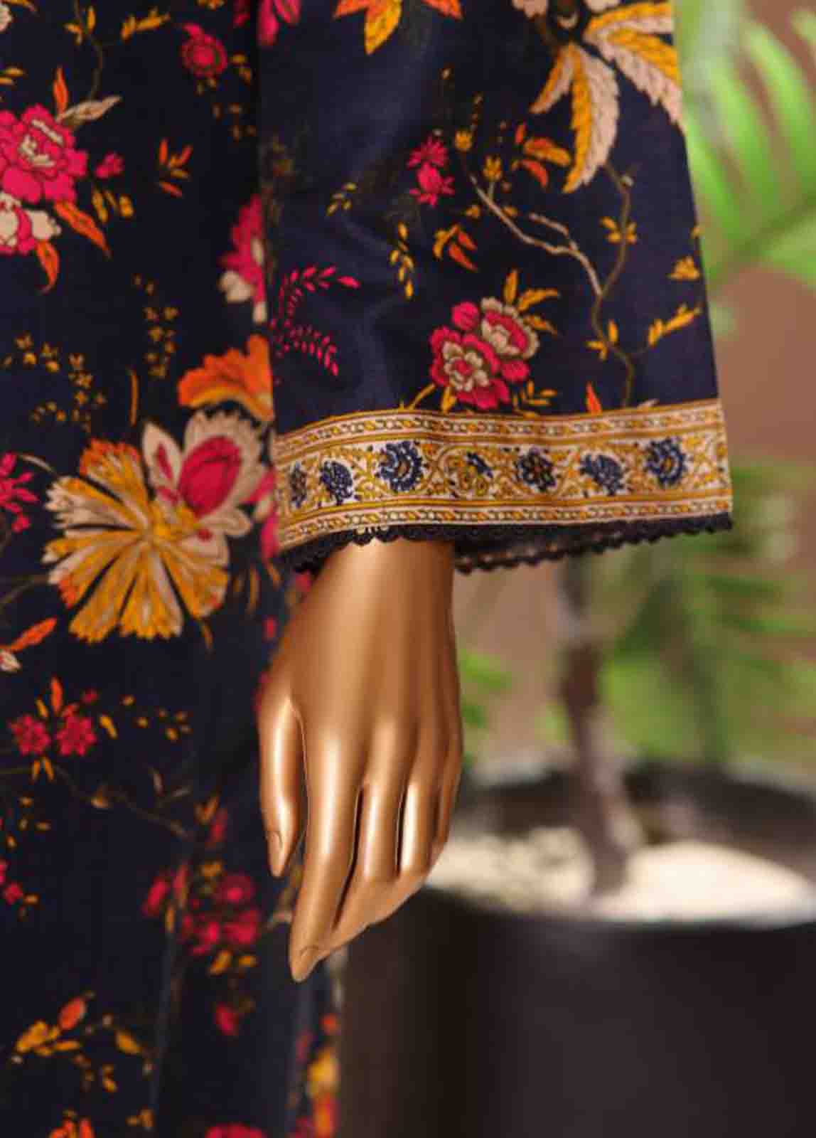 Bin Saeed Fabric - WK-062 -3 Piece Khaddar Printed Suit