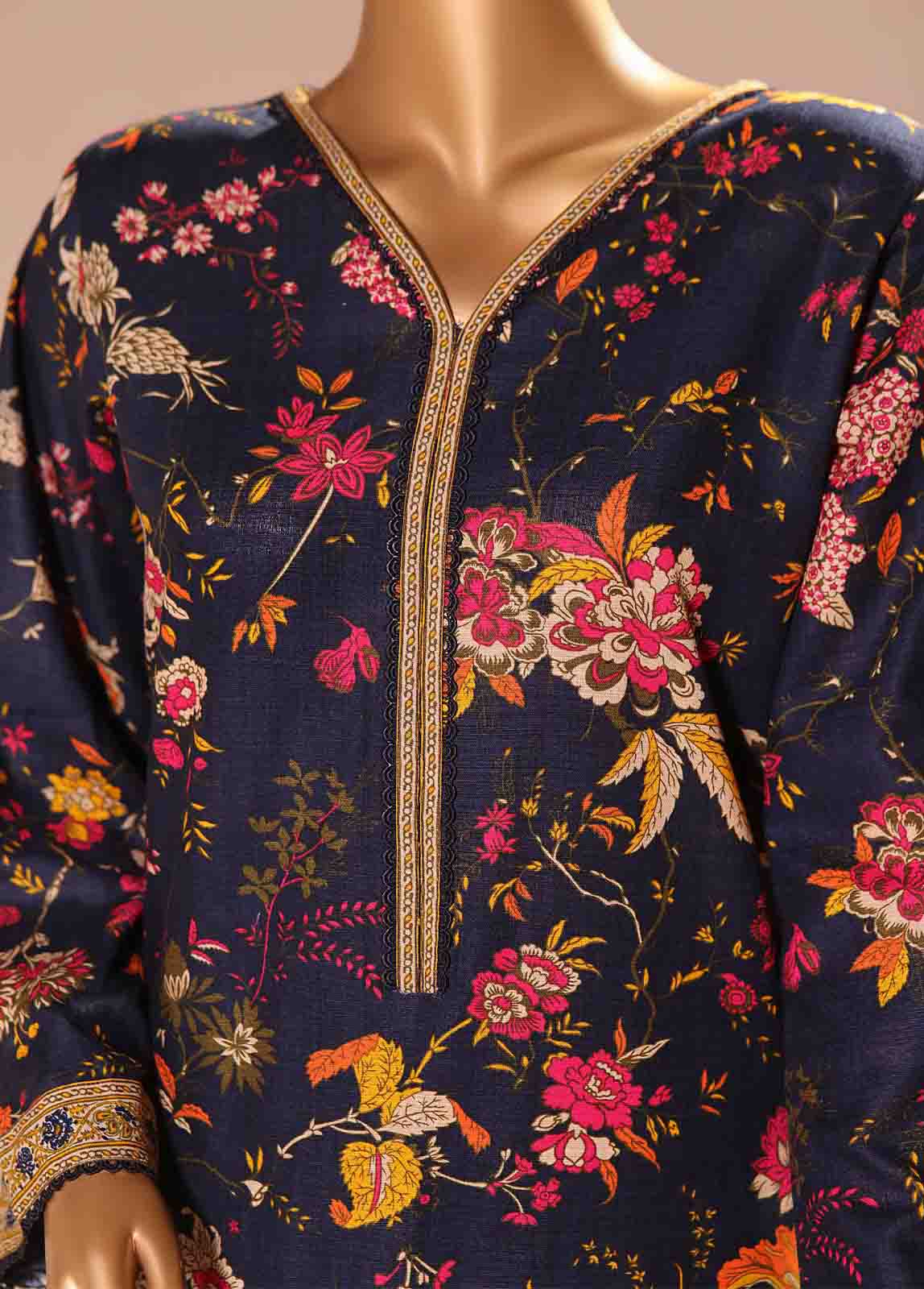 Bin Saeed Fabric - WK-062 -3 Piece Khaddar Printed Suit