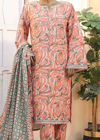 Bin Saeed Fabric - WK-063 -3 Piece Khaddar Printed Suit