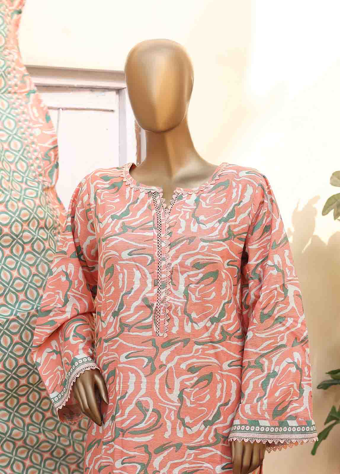 Bin Saeed Fabric - WK-063 -3 Piece Khaddar Printed Suit