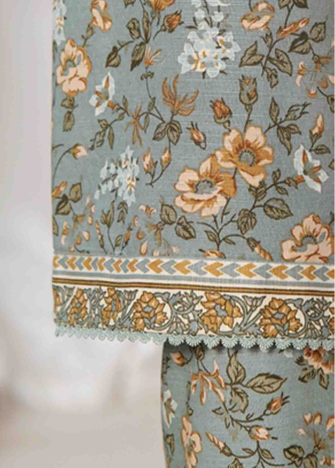 Bin Saeed Fabric - WK-064-3 Piece Khaddar Printed Suit