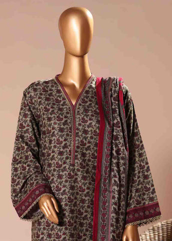 Bin Saeed Fabric - WK-065 -3 Piece Khaddar Printed Suit