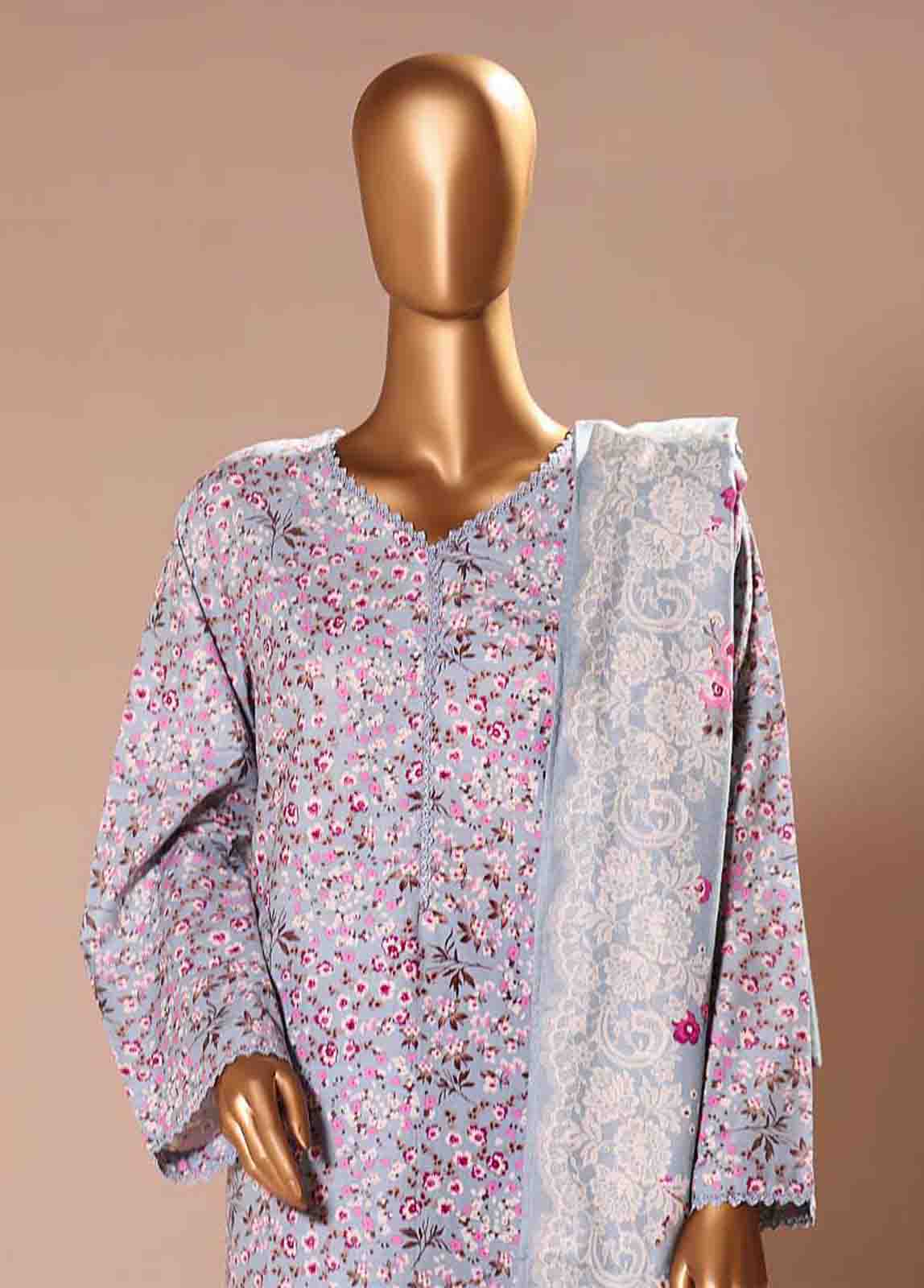 WK-066 -3 Piece Khaddar Printed Suit