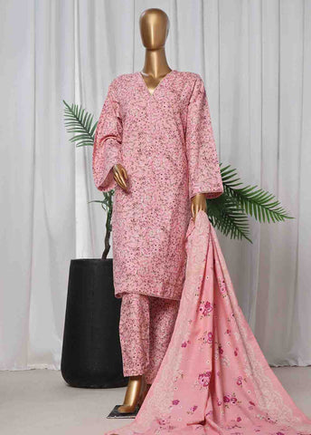 Bin Saeed Fabric - WK-067 -3 Piece Khaddar Printed Suit