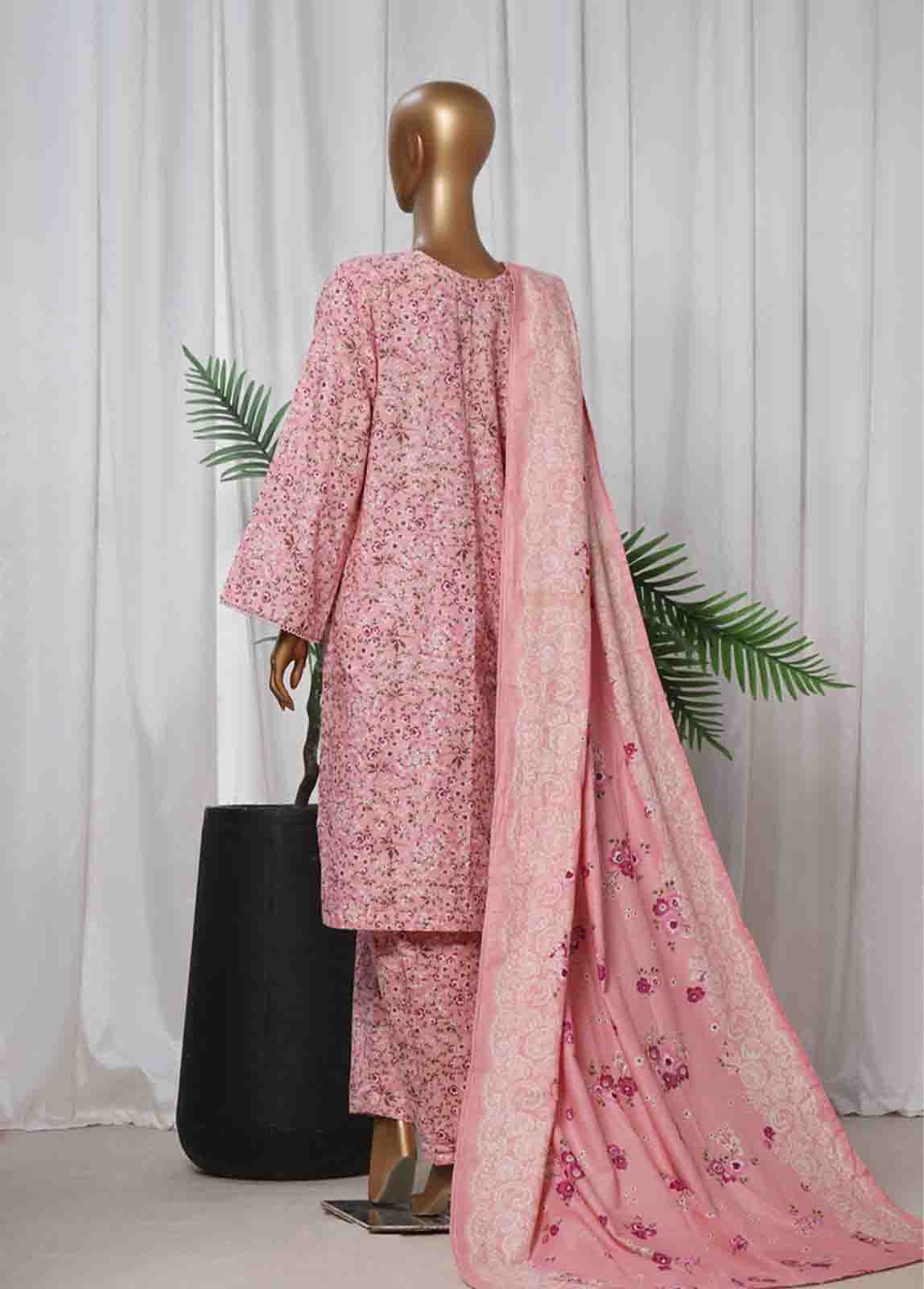 Bin Saeed Fabric - WK-067 -3 Piece Khaddar Printed Suit