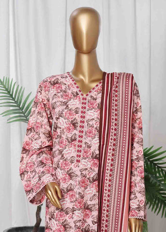 Bin Saeed Fabric - WK-069 -3 Piece Khaddar Printed Suit
