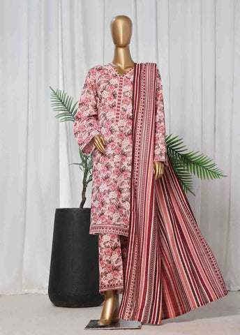 Bin Saeed Fabric - WK-069 -3 Piece Khaddar Printed Suit