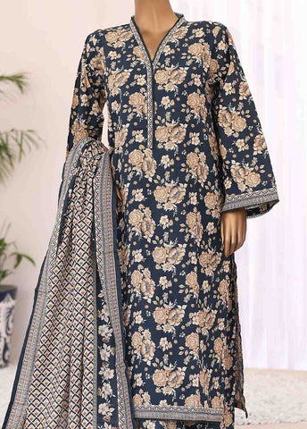 Bin Saeed Fabric - WK-071-3 Piece Khaddar Printed Suit