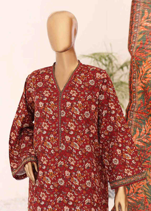 WK-073-3 Piece Khaddar Printed Suit