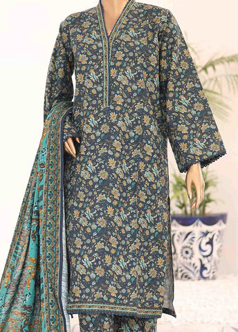 Bin Saeed Fabric - WK-074-3 Piece Khaddar Printed Suit