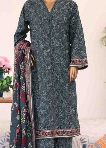 Bin Saeed Fabric - WK-076-3 Piece Khaddar Printed Suit