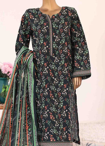 Bin Saeed Fabric - WK-077-3 Piece Khaddar Printed Suit
