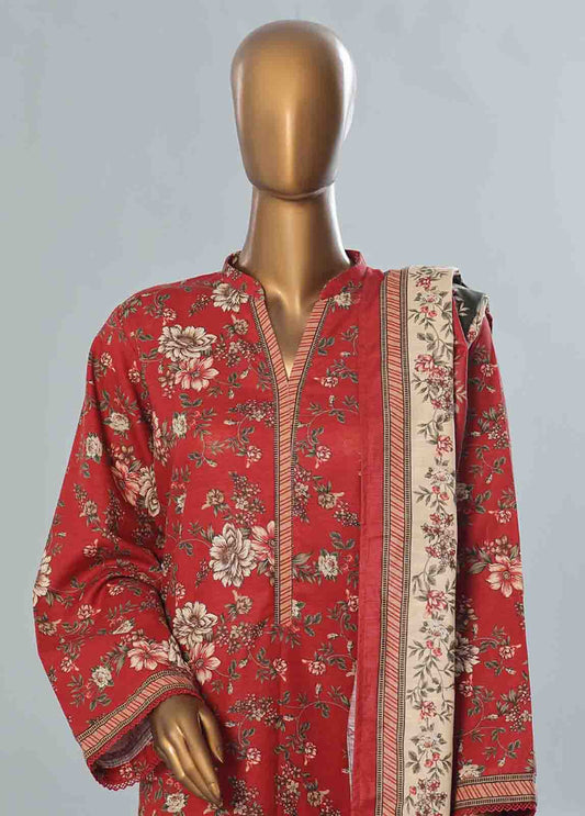 WK-078 B-3 Piece Khaddar Printed Suit