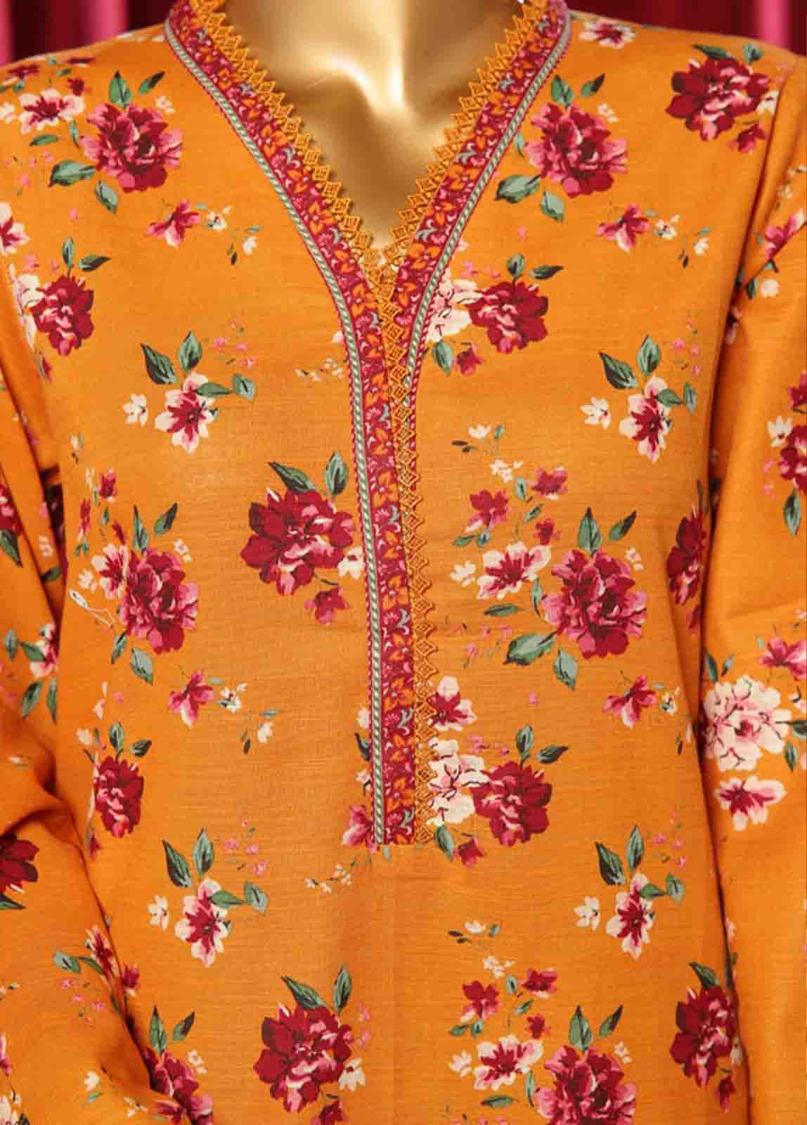 Bin Saeed Fabric - WK-081 B-3 Piece Khaddar Printed Suit