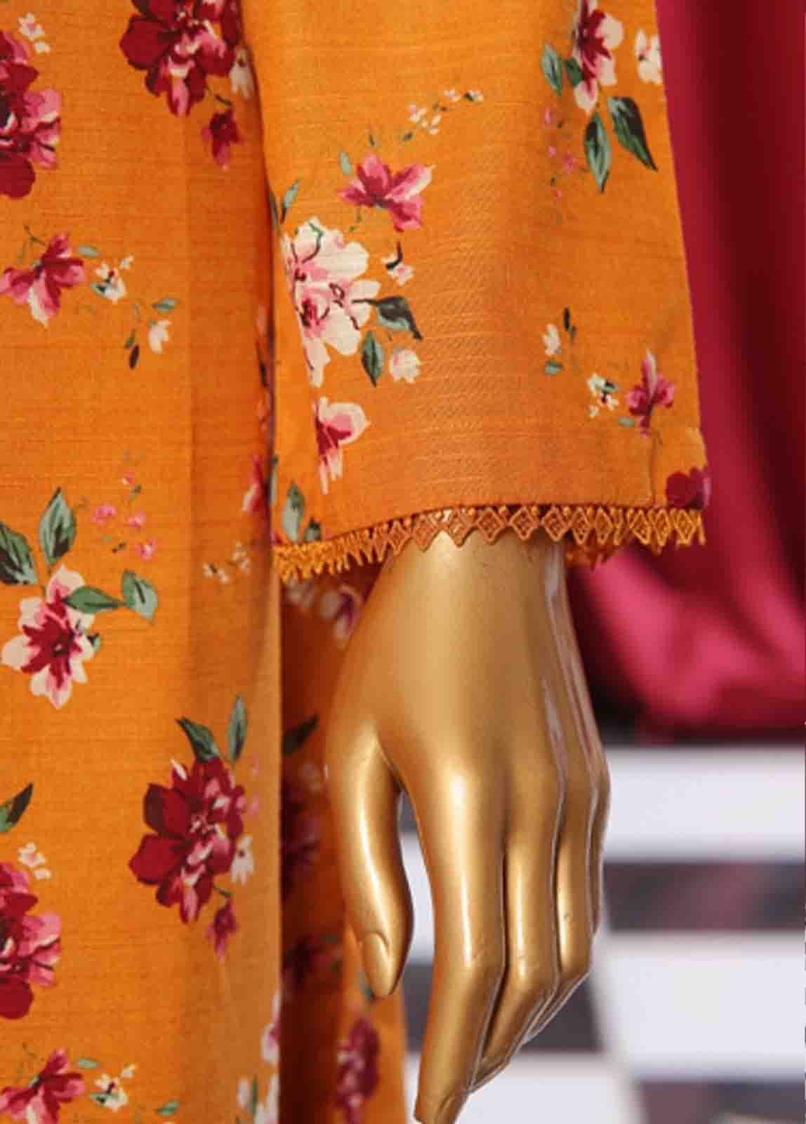 Bin Saeed Fabric - WK-081 B-3 Piece Khaddar Printed Suit