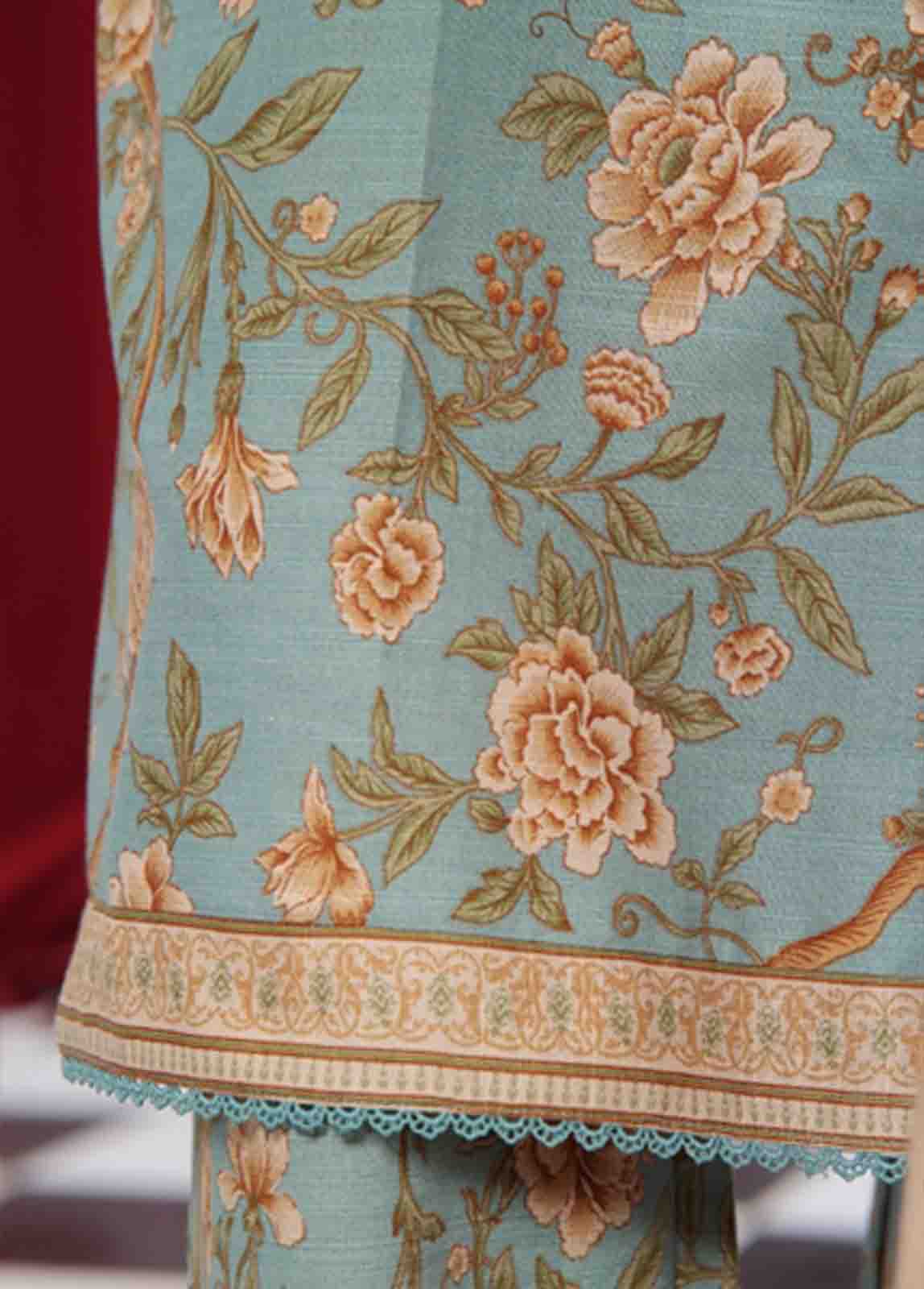 Bin Saeed Fabric - WK-082 B-3 Piece Khaddar Printed Suit