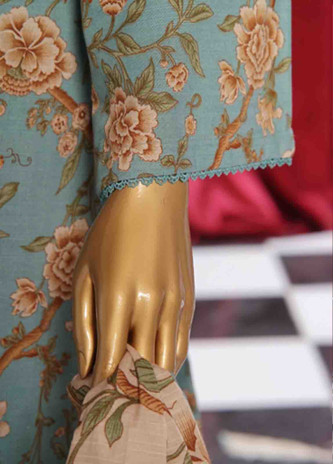 Bin Saeed Fabric - WK-082 B-3 Piece Khaddar Printed Suit