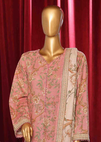 Bin Saeed Fabric - WK-083 B-3 Piece Khaddar Printed Suit