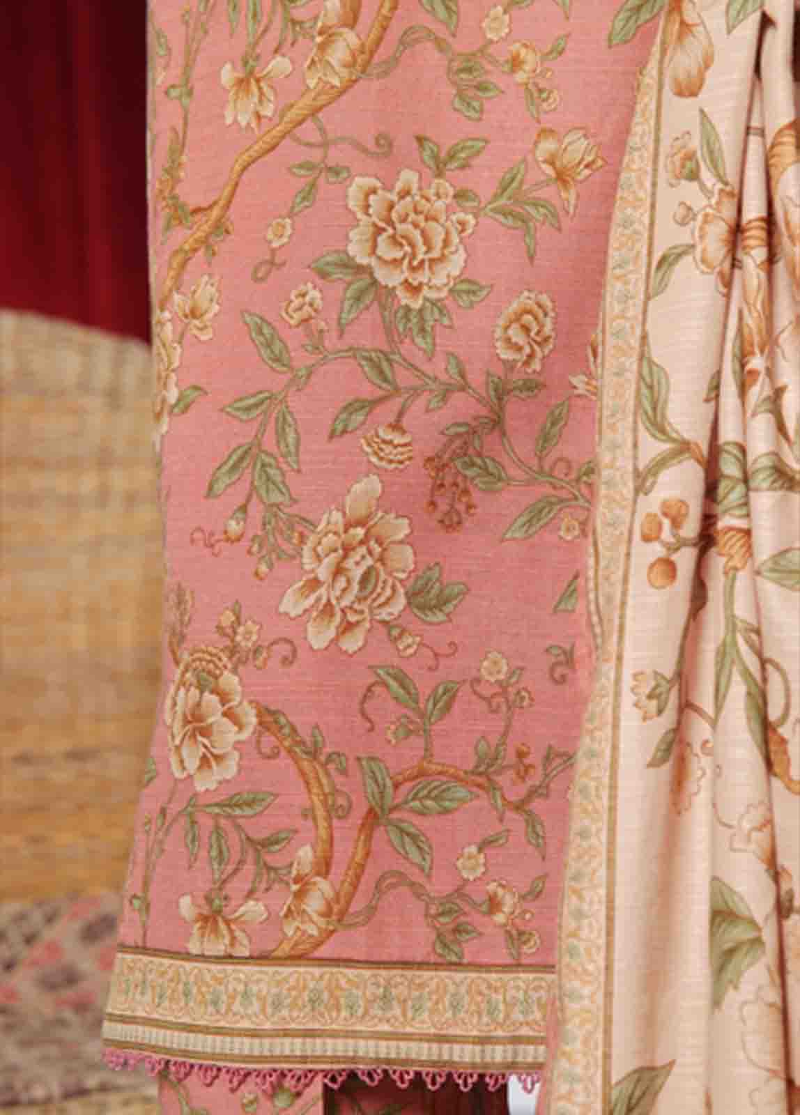 Bin Saeed Fabric - WK-083 B-3 Piece Khaddar Printed Suit