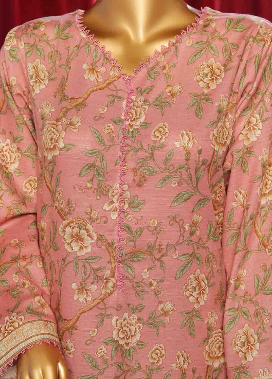 Bin Saeed Fabric - WK-083 B-3 Piece Khaddar Printed Suit