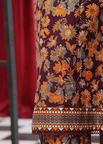 Bin Saeed Fabric - WK-084 B-3 Piece Khaddar Printed Suit