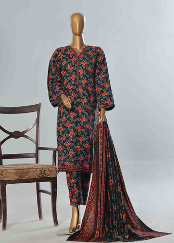 Bin Saeed Fabric - WK-085 B-3 Piece Khaddar Printed Suit