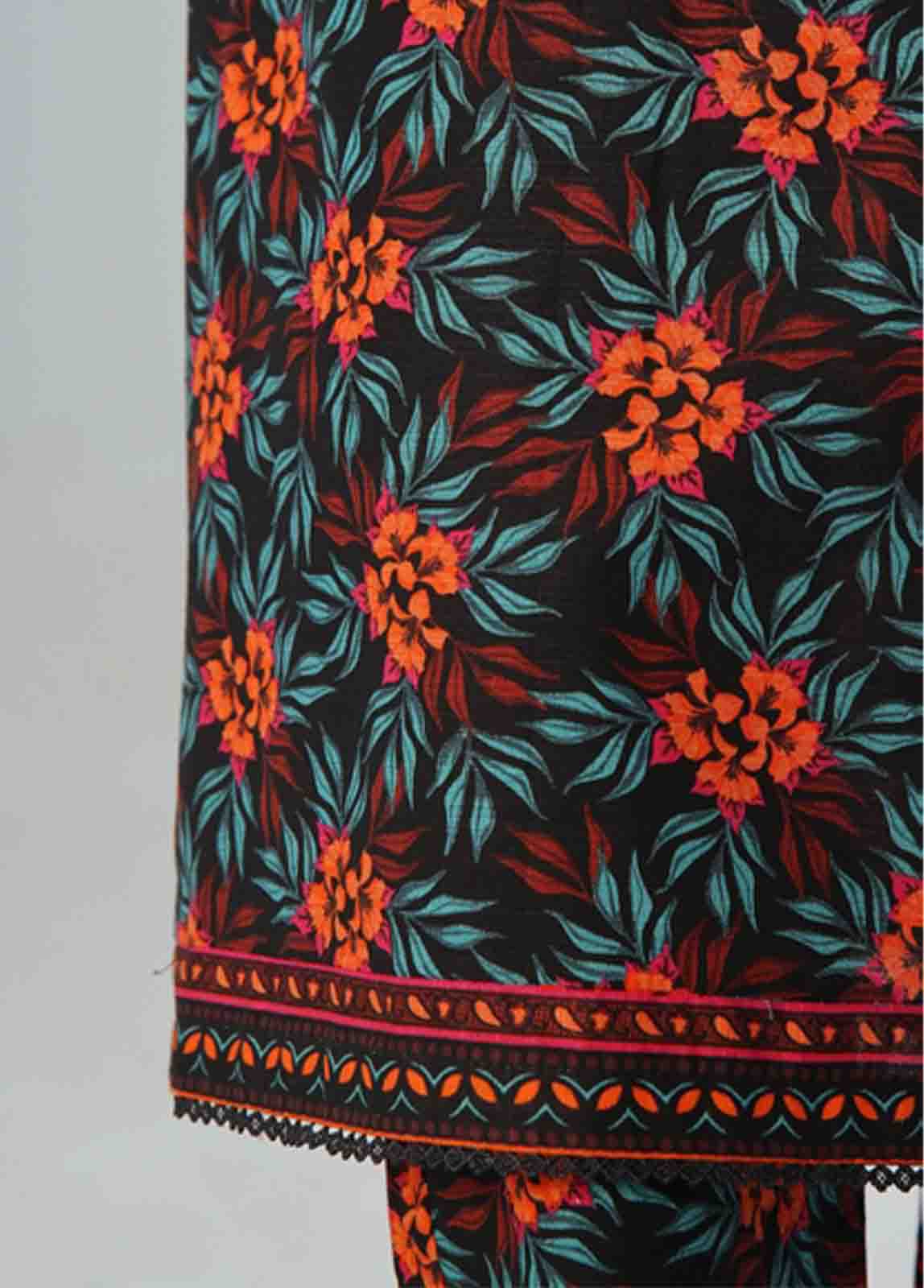 Bin Saeed Fabric - WK-085 B-3 Piece Khaddar Printed Suit