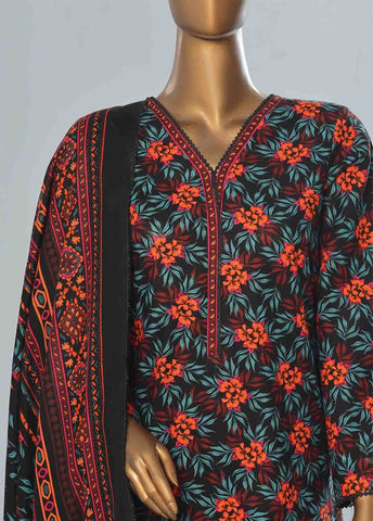 Bin Saeed Fabric - WK-085 B-3 Piece Khaddar Printed Suit