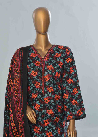 Bin Saeed Fabric - WK-085 B-3 Piece Khaddar Printed Suit