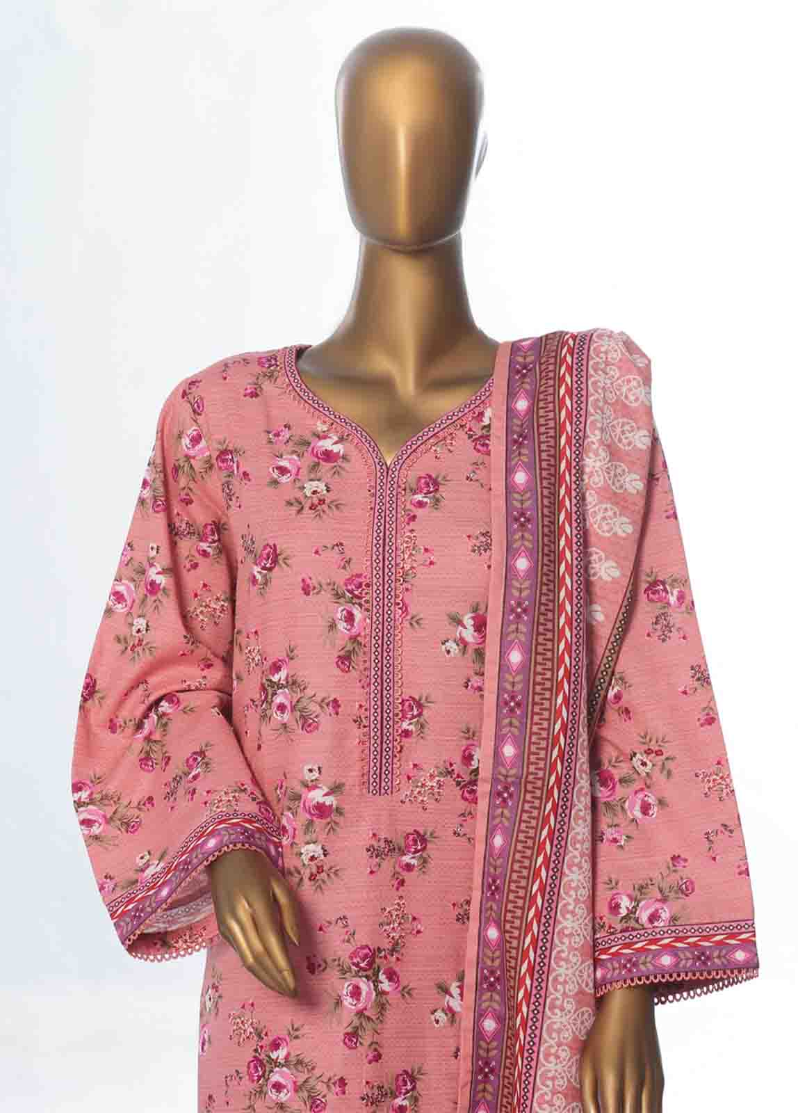 Bin Saeed Fabric - WK-086 B-3 Piece Khaddar Printed Suit