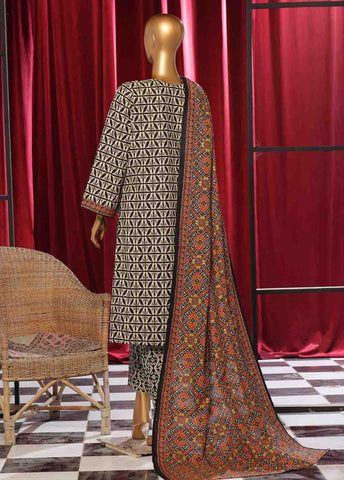 Bin Saeed Fabric - WK-087 B-3 Piece Khaddar Printed Suit