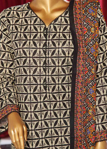 Bin Saeed Fabric - WK-087 B-3 Piece Khaddar Printed Suit